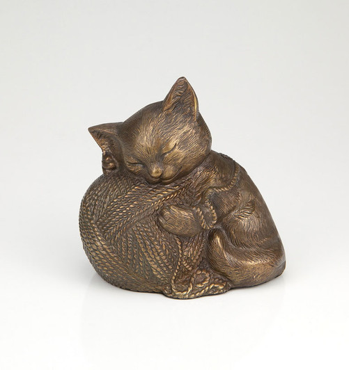 Precious Kitty Bronze Cat Urn