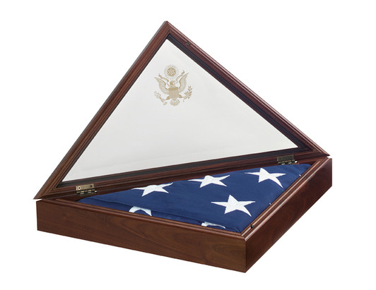 Presidential Flag Display Case with Optional Presidential Seal in Heirloom Walnut