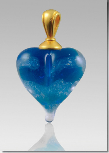 Pulsar Heart Cremains Encased in Glass Cremation Jewelry Pendant