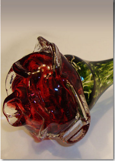 Red Eternal Bloom Cremains Encased in Glass Cremation Long Stem Rose