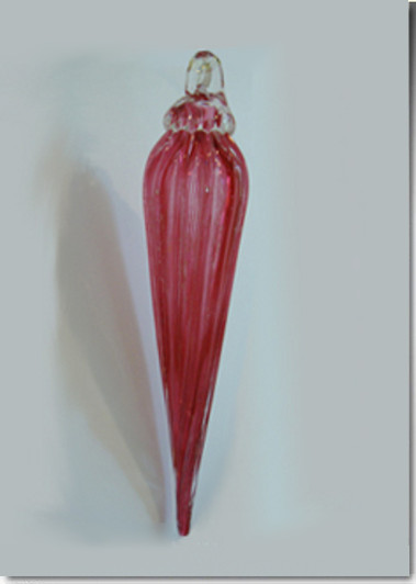 Red Everlasting Icicle Cremains Encased in Glass Cremation Ornament