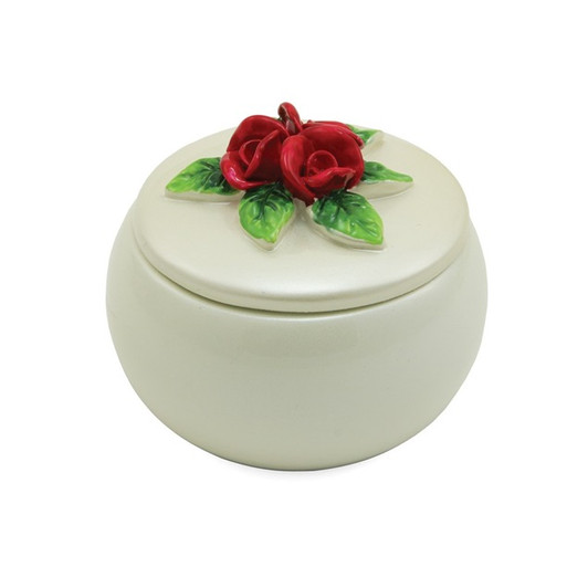 Red Roses Hand Painted Ceramic Keepsake Cremation Urn