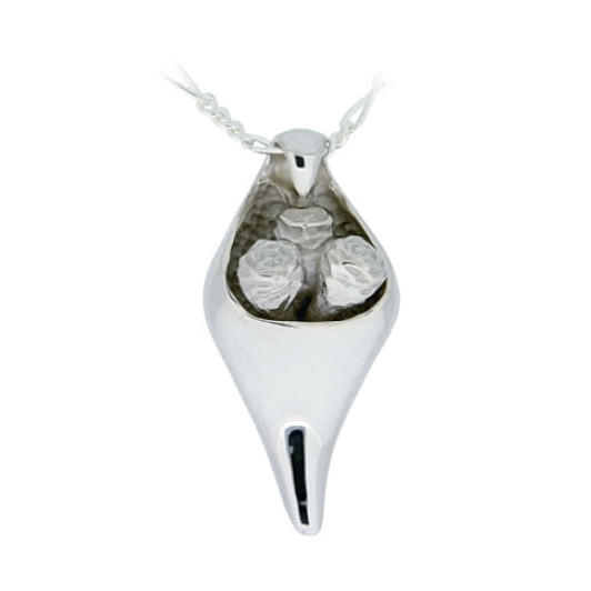 Rose Bouquet Sterling Silver Cremation Jewelry Pendant Necklace