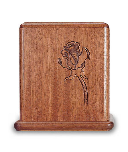 Rose Mahogany Cremation Urn - Engravable