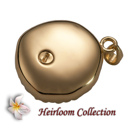 Sand Dollar Cremation Jewelry in 14k Gold Plated Sterling Silver