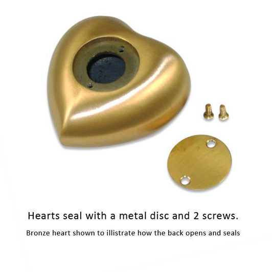 Satori Pearl Heart Brass Keepsake Cremation Urn