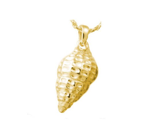 Sea Shell Cremation Jewelry in Solid 14k Yellow Gold or White Gold