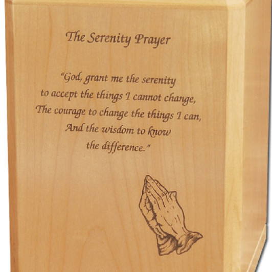 Serenity Prayer Classic Maple Wood Cremation Urn