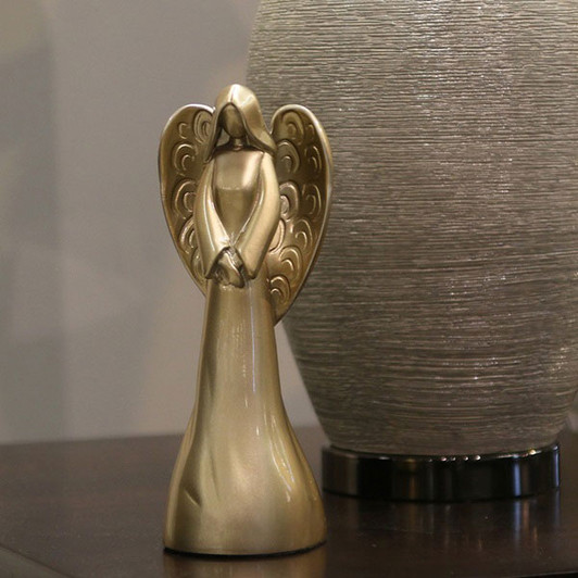 Silver-Bronze Angel Keepsake Cremation Urn