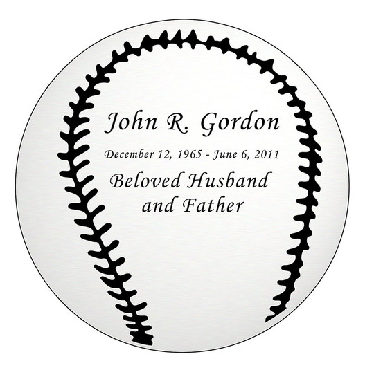 Baseball Nameplate - Engraved - Silver - 3-1/2 x 3-1/2