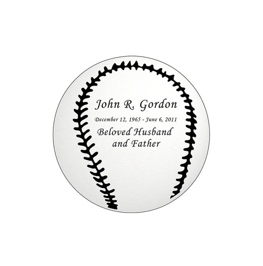 Baseball Nameplate - Engraved - Silver - 1-7/8 x 1-7/8
