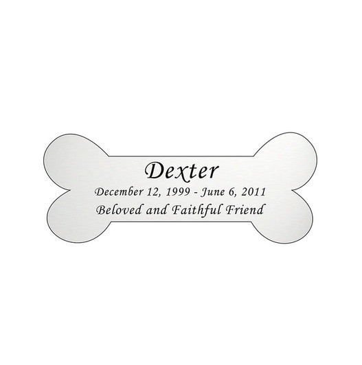Dog Bone Nameplate - Engraved Silver - 3-1/2 x 1-7/16