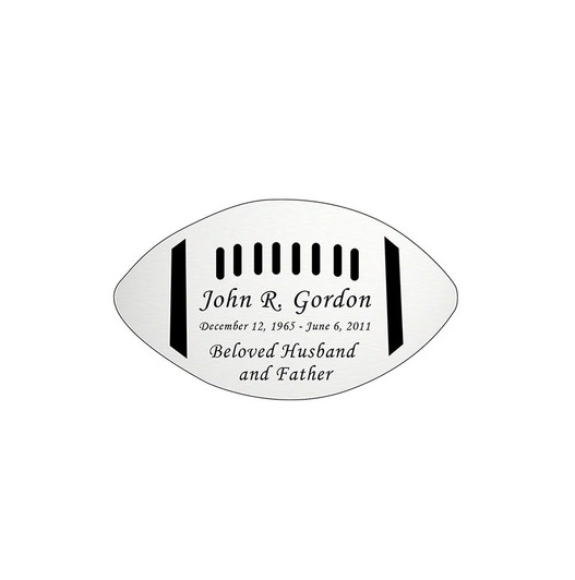 Football Nameplate - Engraved - Silver - 2-3/4 x 1-5/8