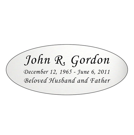 Silver Engraved Nameplate - Oval - 4-1/4 x 1-3/4