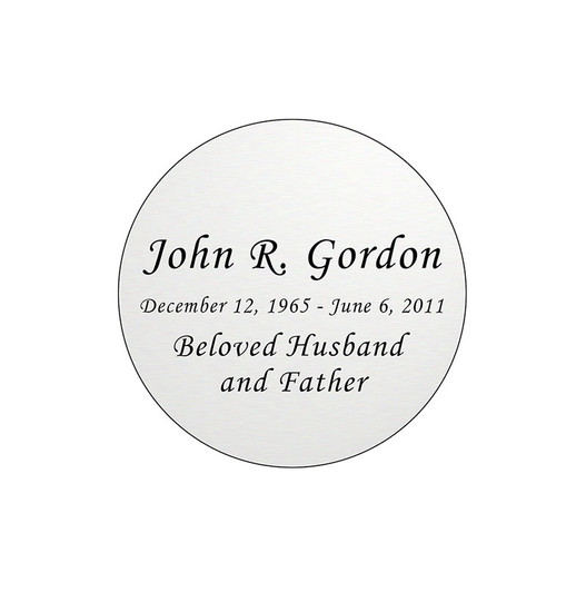 Round Nameplate - Engraved - Silver - 1-7/8 x 1-7/8