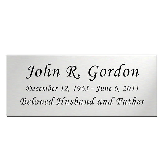Silver Personalized Nameplate - Square Corners - 4-1/4 x 1-3/4