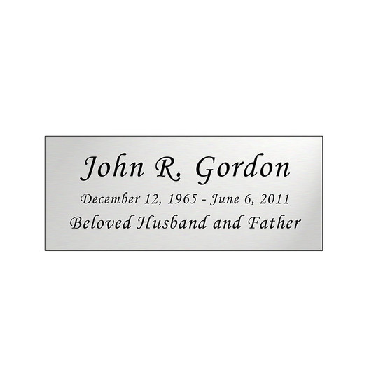 Silver Personalized Nameplate - Square Corners - 3-1/2 x 1-7/16