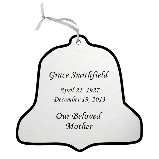 Bell Double-Sided Memorial Ornament - Engraved - Silver