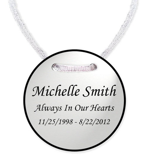 Silver Finish Cremation Urn Medallion - Personalization Included