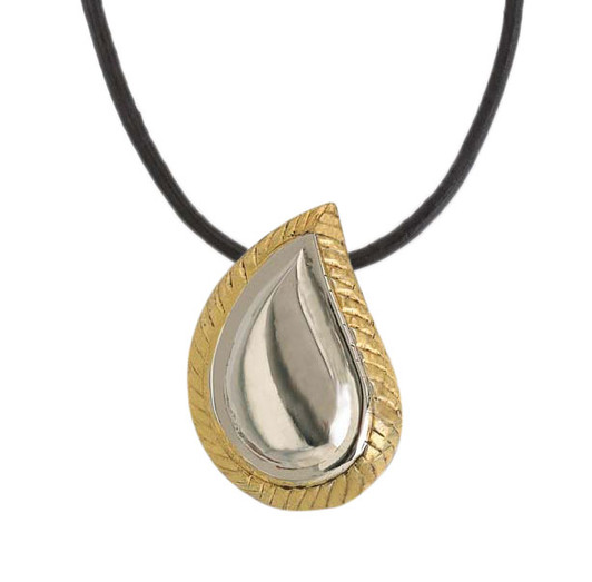 Tear Drop Diamonds Cremation Necklace - Sterling Silver, 14K