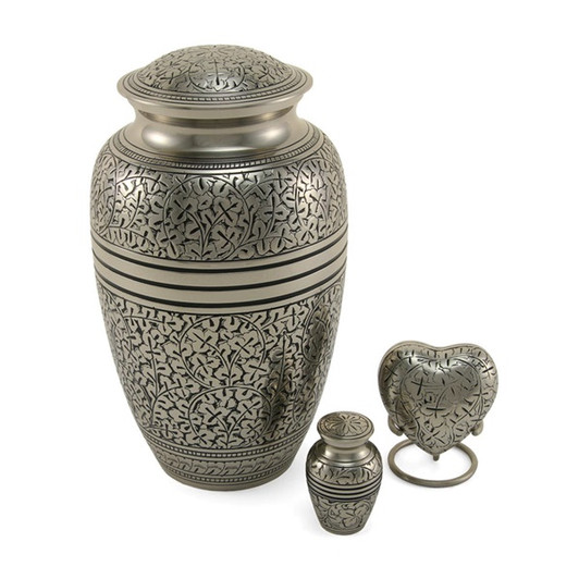 Silver Oak Brass Keepsake Cremation Urn