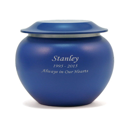 Sky Blue Pagoda Extra Small Pet Cremation Urn - Engravable