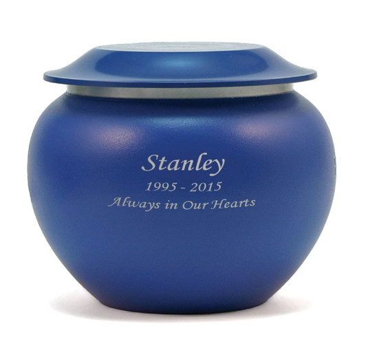 Sky Blue Pagoda Small Pet Cremation Urn - Engravable