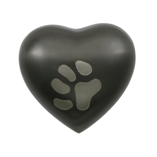 Heart Slate  /  Pewter Odyssey Keepsake Paw Print Pet Cremation Urn