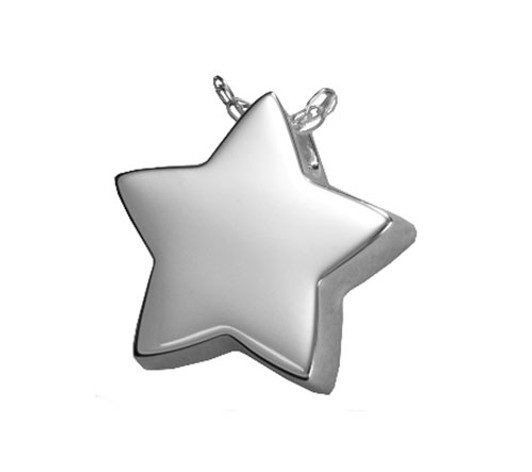 Slide Star Cremation Jewelry in Sterling Silver