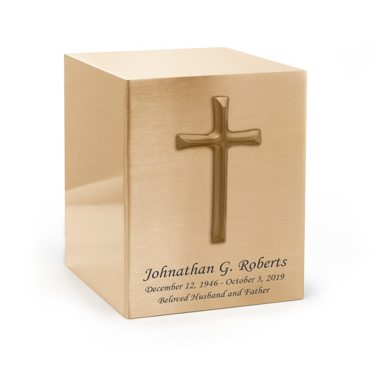 Cross Bronze Cremation Urn