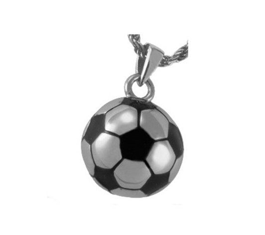 Soccer Ball Cremation Jewelry in Sterling Silver