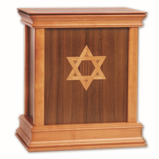 Star of David Walnut Hardwood Handcrafted Cremation Urn by WoodMiller