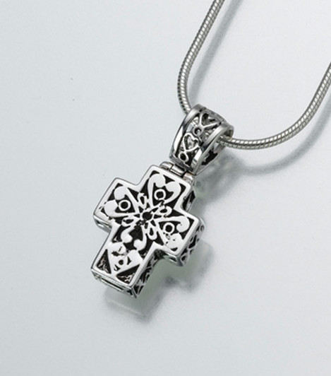 Sterling Silver Celtic Filigree Cross Cremation Jewelry