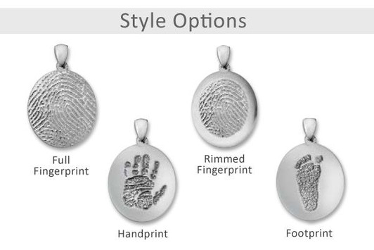 Thumbies 3D Fingerprint Sterling Silver Keepsake Memorial Pendant/Charm