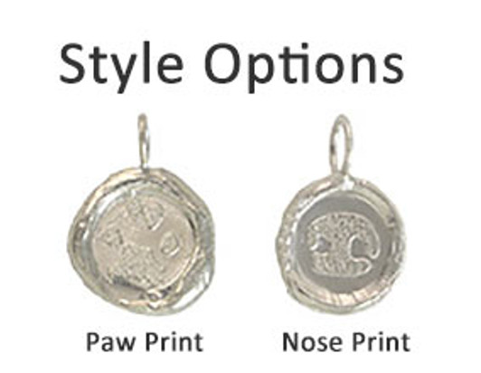 Thumbies Organics Pet Paw Print / Nose Print Sterling Silver Keepsake Memorial Pendant/Charm