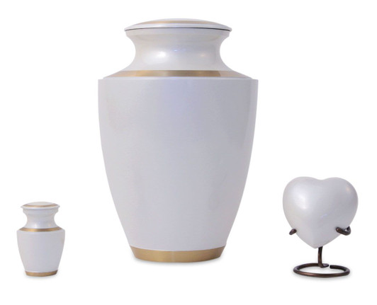 Trinity Pearl Heart Brass Keepsake Cremation Urn