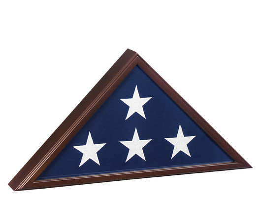 Veteran Flag Display Case with Dark Cherry Finish