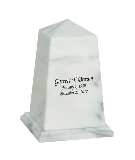 Viewpoint Youth White Marble Engravable Cremation Urn