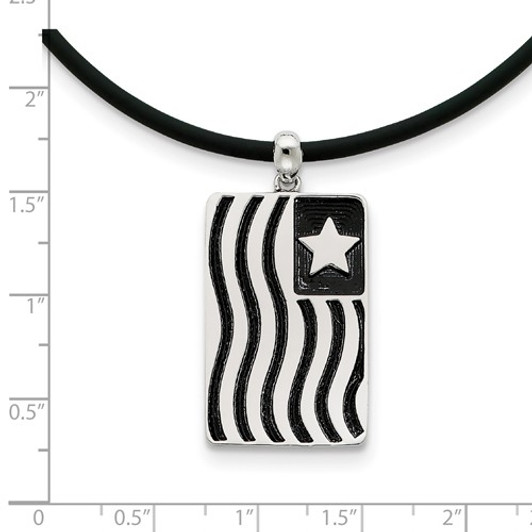 Waves Of Pride Flag Sterling Antiqued Silver Memorial Jewelry Pendant