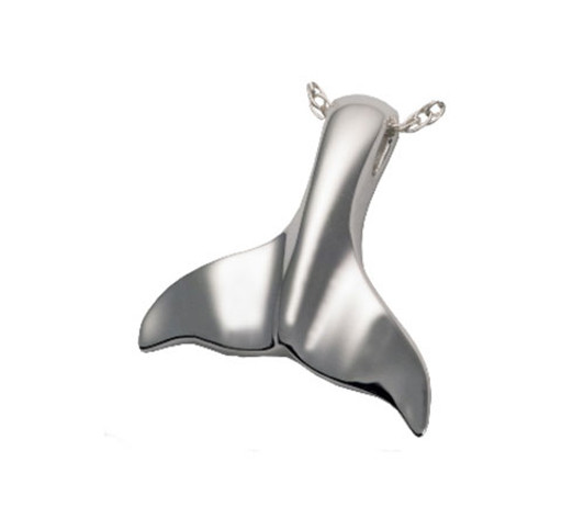 Whale Tail Cremation Jewelry in Sterling Silver