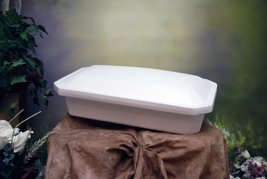 18 Inch White with Blue Deluxe Child Infant Casket