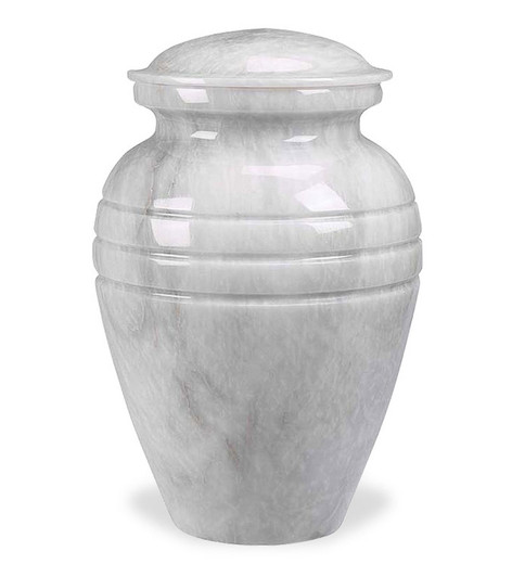 White Grain Marble Cremation Urn