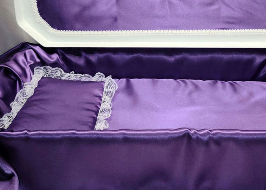 18 Inch White with Purple Deluxe Child Infant Casket