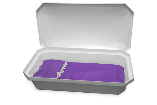 18 Inch White with Purple Standard Pet Casket for Cat Dog Or Other Pet