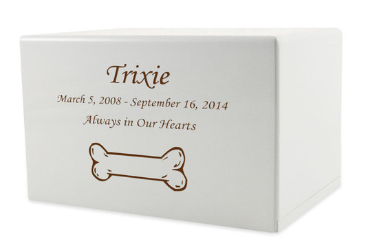 White Somerset MDF Wood Pet Cremation Urn