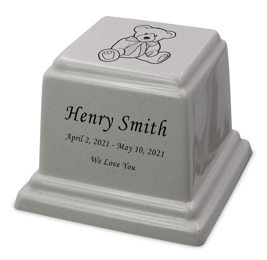 Teddy Bear Infant Child Granite Ark Cremation Urn