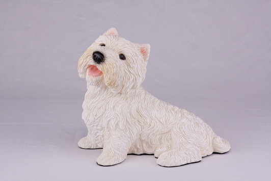 White West Highland Terrier Hollow Figurine Urn - 2787