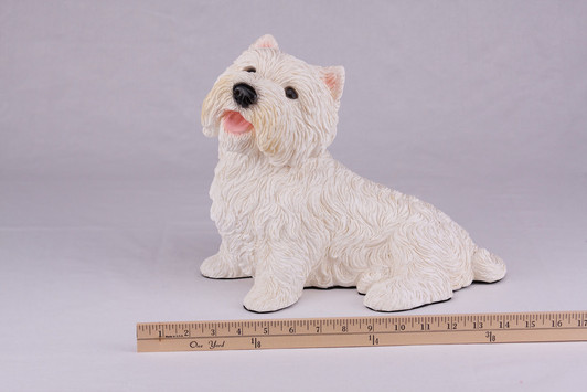 White West Highland Terrier Hollow Figurine Urn - 2787