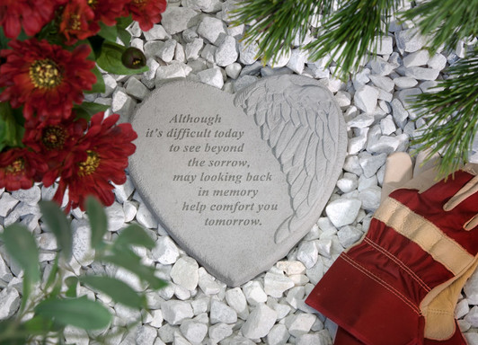 Winged Heart - You Will Always - Memorial Garden Stone