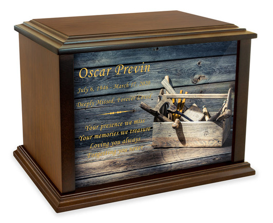 Woodworkers Tool Box Eternal Reflections Wood Cremation Urn